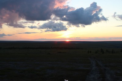Закат в тундре.